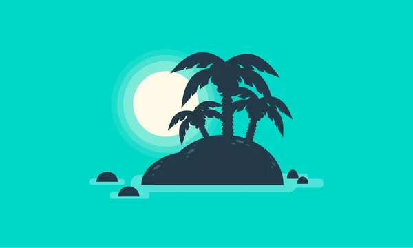 Silhouette of beautiful islands landscape — Stock vektor