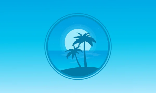 Plaj simgesi manzara siluet — Stok Vektör