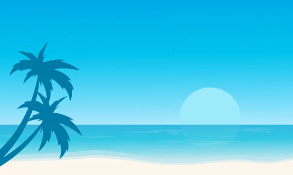 Silhouette of beach vector flat landscape — Stockový vektor