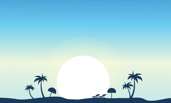 Vector art of beach landscape silhouette — Stock vektor