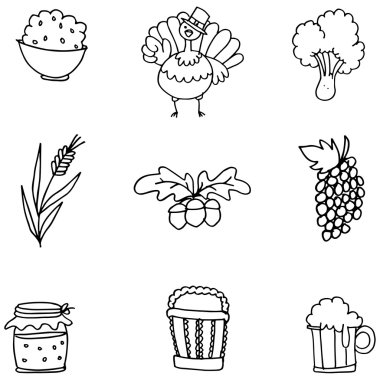 Nesne Şükran el Doodle çizmek