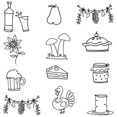 Doodle Şükran sebze gıda