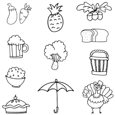 Şükran günü el kümesi çizmek