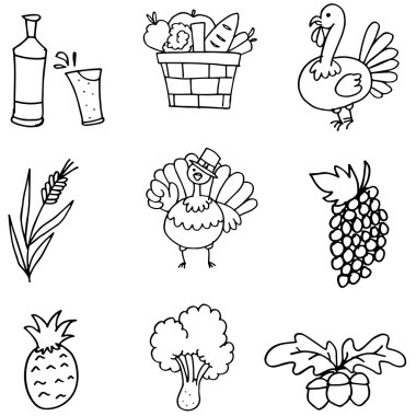 El çizmek Şükran günü dizi doodle