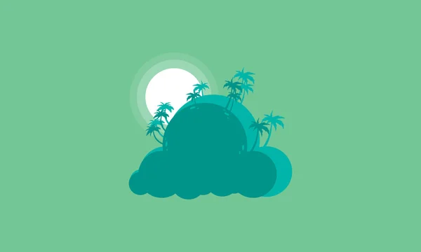 Silhouette of palm landscape style — ストックベクタ