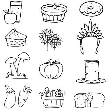 Şükran günün kutlu olsun öğe üzerinde karalamalar