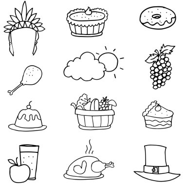 El çizmek nesne Şükran doodles