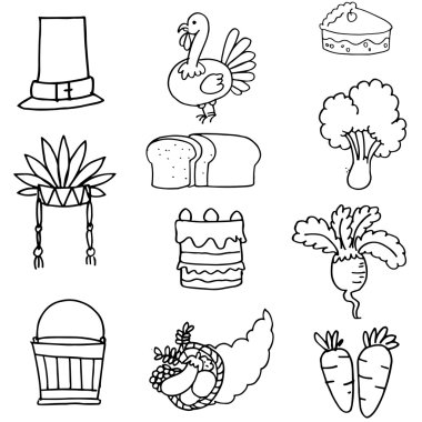 Bir Şükran günü sebze el çizmek