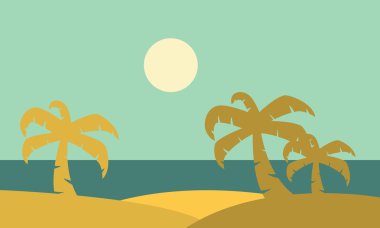 plam manzara vektör silüeti