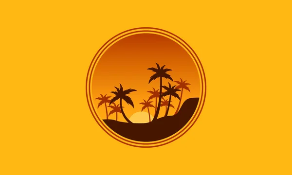 Orman palmiye ağacı sahne siluet — Stok Vektör