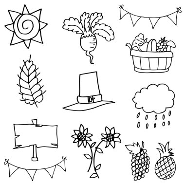 Hisse senedi toplama Şükran öğe doodles