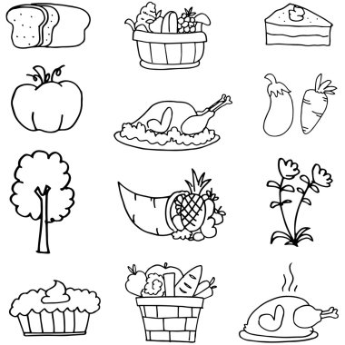 Vektör sanat Şükran öğesinin doodles