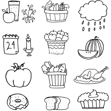 El çizmek öğe Şükran gününde karalamalar