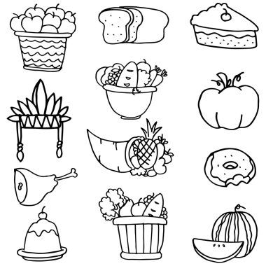 Doodles'ın Şükran stokunun koleksiyonu ayarla