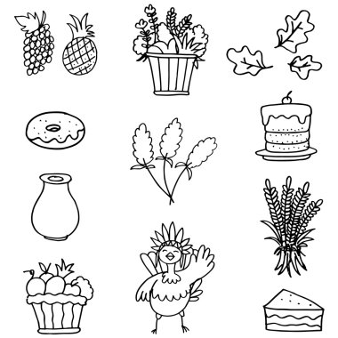 El çizmek koleksiyonu Şükran gününde karalamalar