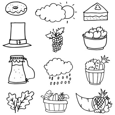 Koleksiyon hisse senedi Şükran üzerinde karalamalar ayarla