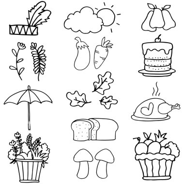 Öğe el çizmek Şükran gününde karalamalar