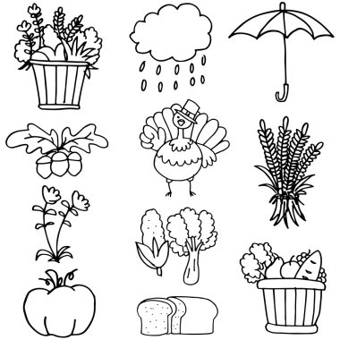 El çizmek karalamalar unsuru Şükran günü