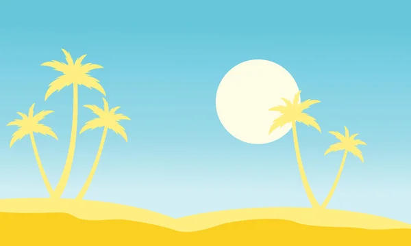 Slhouette 的棕榈和月亮的股票 — 图库矢量图片