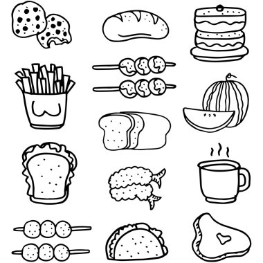 Doodle gıda el çizmek ayarla