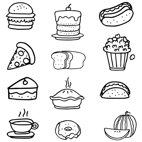 Doodle of junkfood vector art — Stock Vector