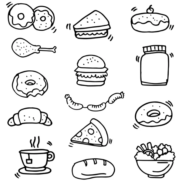Doodle of food and drink object — Stock Vector