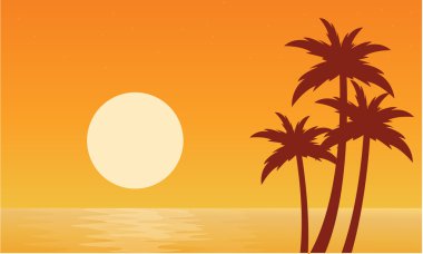 Hurma ile güneş deniz silüeti