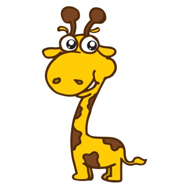 Sevimli zürafa T-Shirt tasarım vektör karikatür