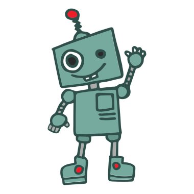 Sevimli robbot T-shirt tasarım vektör