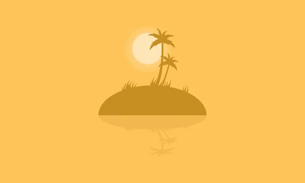 Silhouette ostrovů s odleskem — Stockový vektor