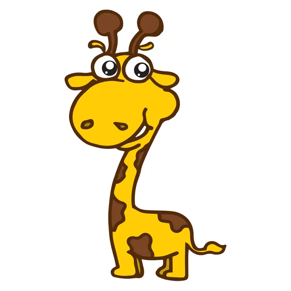 Sevimli zürafa T-Shirt tasarım vektör karikatür — Stok Vektör
