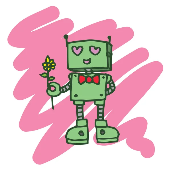 Robot coeur T-shirt collection design — Image vectorielle