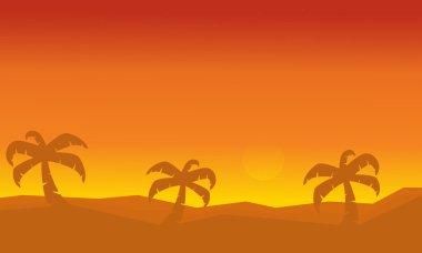 Tatlı sahne Palm'da silüeti