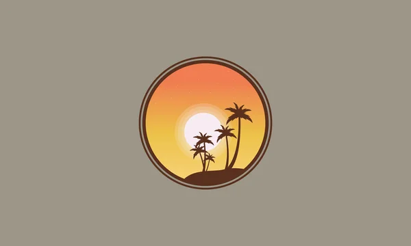 Silhueta de palmeira ao nascer do sol — Vetor de Stock
