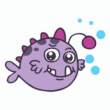 Mor balık T-shirt tasarım vektör