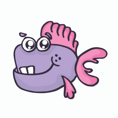 Sevimli balık t-shirt tasarım karikatür