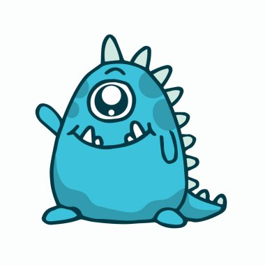 Sevimli canavar vektör çizim T-shirt