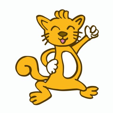 Çocuk t-shirt tasarım için dans eden kedi