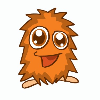 Çocuklar tasarım karikatür için kahverengi canavar