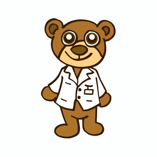 아이 들을 위한 의사 곰 캐릭터 디자인 — 스톡 벡터