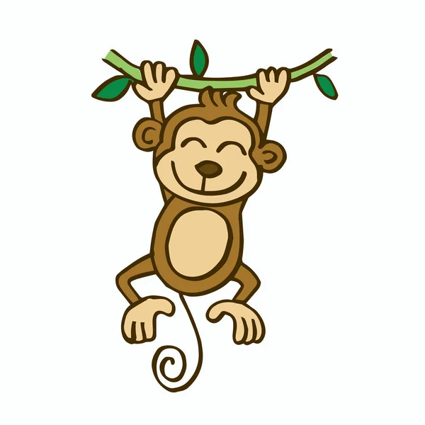Uma Ilustração De Crianças Vetoras Isoladas De Macacos. Desenho Animado  Bonito De Um Chimpanzé Ilustração do Vetor - Ilustração de cartoon, selva:  252528867