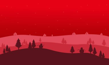Noel arka planlar tepenin siluetleri
