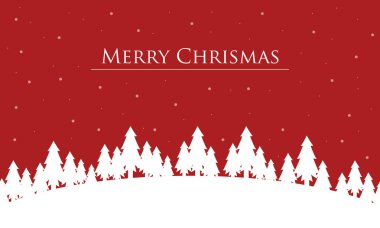 Ladin ağacı Noel manzara siluet