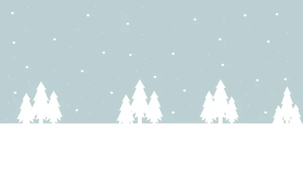 Árbol de invierno Navidad paisaje de silueta — Vector de stock