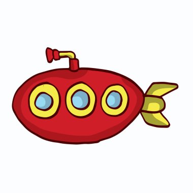 Kırmızı denizaltı karikatür koleksiyonu hisse senedi