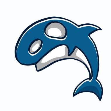 Yunus deniz hayvan karikatür vektör