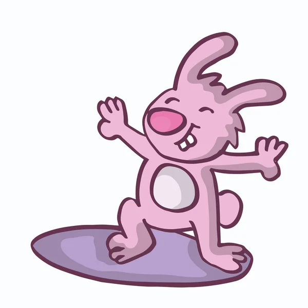 Surfing králík zvířecí vektor art — Stockový vektor