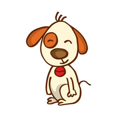 Sevimli çizgi köpek vektör çizim