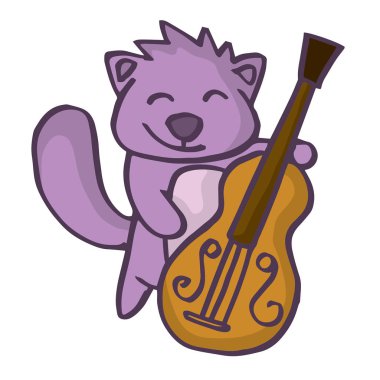 Gitar komik tasarımı ile kunduz çizgi film