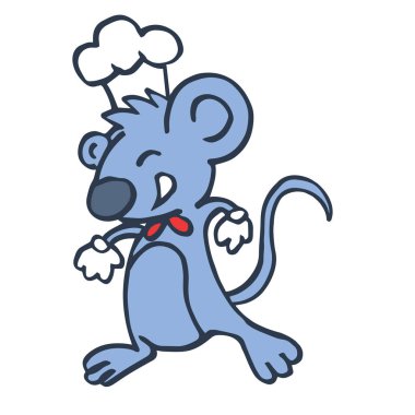 Sevimli çizgi aşçı fare vektör